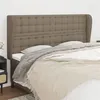 Image de vidaXL Tête de lit avec oreilles Taupe 183x23x118/128 cm Tissu