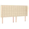 Image de vidaXL TÃªte de lit avec oreilles CrÃ¨me 183x23x118/128 cm Tissu