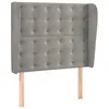 Image de vidaXL TÃªte de lit avec oreilles Gris clair 83x23x118/128 cm Velours