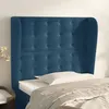 Image de vidaXL Tête de lit avec oreilles Bleu foncé 83x23x118/128 cm Velours