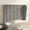 Image de vidaXL Tête de lit avec oreilles Gris clair 93x23x118/128 cm Velours