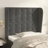 Image de vidaXL Tête de lit avec oreilles Gris foncé 93x23x118/128 cm Velours