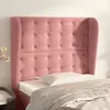 Image de vidaXL Tête de lit avec oreilles Rose 103x23x118/128 cm Velours