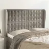 Image de vidaXL Tête de lit avec oreilles Gris clair 147x23x118/128 cm Velours