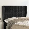Image de vidaXL Tête de lit avec oreilles Noir 147x23x118/128 cm Velours