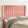 Image de vidaXL Tête de lit avec oreilles Rose 147x23x118/128 cm Velours