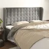 Image de vidaXL Tête de lit avec oreilles Gris clair 163x23x118/128 cm Velours