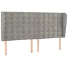 Image de vidaXL TÃªte de lit avec oreilles Gris clair 163x23x118/128 cm Velours