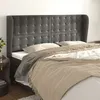 Image de vidaXL Tête de lit avec oreilles Gris foncé 183x23x118/128 cm Velours