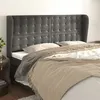 Image de vidaXL Tête de lit avec oreilles Gris foncé 203x23x118/128 cm Velours