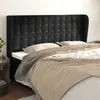 Image de vidaXL Tête de lit avec oreilles Noir 203x23x118/128 cm Velours