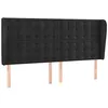 Image de vidaXL TÃªte de lit avec oreilles Noir 203x23x118/128 cm Velours