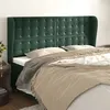 Image de vidaXL Tête de lit avec oreilles Vert foncé 203x23x118/128 cm Velours
