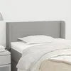 Image de vidaXL Tête de lit avec oreilles Gris clair 83x16x78/88 cm Tissu
