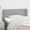 Image de vidaXL Tête de lit avec oreilles Gris clair 93x16x78/88 cm Tissu