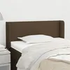 Image de vidaXL Tête de lit avec oreilles Marron Foncé 103x16x78/88 cm Tissu