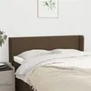 Image de vidaXL Tête de lit avec oreilles Marron Foncé 147x16x78/88 cm Tissu