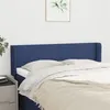 Image de vidaXL Tête de lit avec oreilles Bleu 147x16x78/88 cm Tissu
