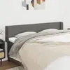 Image de vidaXL Tête de lit avec oreilles Gris foncé 163x16x78/88 cm Tissu