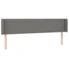 Image de vidaXL TÃªte de lit avec oreilles Gris foncÃ© 163x16x78/88 cm Tissu