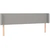 Image de vidaXL TÃªte de lit avec oreilles Gris clair 203x16x78/88 cm Tissu