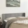 Image de vidaXL Tête de lit avec oreilles Gris clair 147x16x78/88 cm Velours