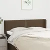 Image de vidaXL Tête de lit avec oreilles Marron Foncé 147x16x78/88 cm Tissu