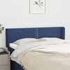 Image de vidaXL Tête de lit avec oreilles Bleu 147x16x78/88 cm Tissu