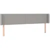 Image de vidaXL TÃªte de lit avec oreilles Gris clair 203x16x78/88 cm Tissu