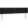 Image de vidaXL TÃªte de lit avec oreilles Noir 203x16x78/88 cm Tissu