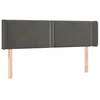 Image de vidaXL TÃªte de lit avec oreilles Gris foncÃ© 147x16x78/88 cm Velours