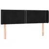 Image de vidaXL TÃªte de lit avec oreilles Noir 147x16x78/88 cm Velours