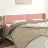 Image de vidaXL Tête de lit avec oreilles Rose 163x16x78/88 cm Velours