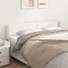 Image de vidaXL Tête de lit avec oreilles Blanc 203x16x78/88 cm Similicuir