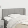 Image de vidaXL Tête de lit avec oreilles Gris clair 93x16x78/88 cm Tissu