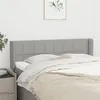 Image de vidaXL Tête de lit avec oreilles Gris clair 147x16x78/88 cm Tissu