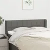 Image de vidaXL Tête de lit avec oreilles Gris foncé 147x16x78/88 cm Tissu