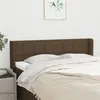 Image de vidaXL Tête de lit avec oreilles Marron Foncé 147x16x78/88 cm Tissu3118769