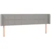 Image de vidaXL TÃªte de lit avec oreilles Gris clair 163x16x78/88 cm Tissu