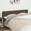 Image de vidaXL Tête de lit avec oreilles Marron Foncé 163x16x78/88 cm Tissu