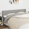 Image de vidaXL Tête de lit avec oreilles Gris clair 183x16x78/88 cm Tissu