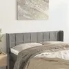 Image de vidaXL Tête de lit avec oreilles Gris clair 147x16x78/88 cm Velours