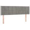 Image de vidaXL TÃªte de lit avec oreilles Gris clair 147x16x78/88 cm Velours