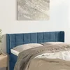 Image de vidaXL Tête de lit avec oreilles Bleu foncé 147x16x78/88 cm Velours
