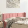 Image de vidaXL Tête de lit avec oreilles Rose 147x16x78/88 cm Velours