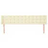 Image de vidaXL Tête de lit avec oreilles Crème 163x16x78/88 cm Similicuir