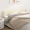 Image de vidaXL Tête de lit avec oreilles Crème 183x16x78/88 cm Similicuir