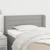 Image de vidaXL Tête de lit avec oreilles Gris clair 83x16x78/88 cm Tissu