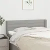 Image de vidaXL Tête de lit avec oreilles Gris clair 147x16x78/88 cm Tissu
