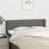 Image de vidaXL Tête de lit avec oreilles Gris foncé 147x16x78/88 cm Tissu